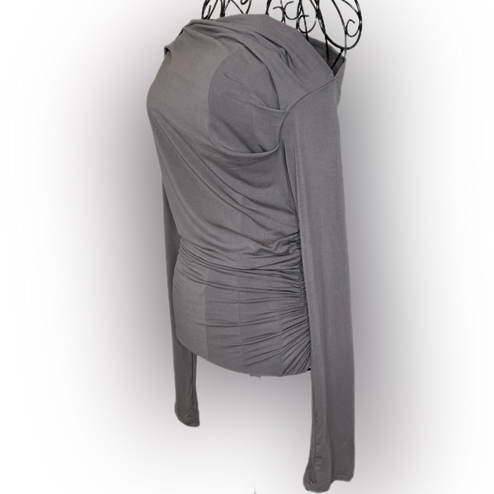 Gray Off-The-Shoulder Ruched Top | NWT |